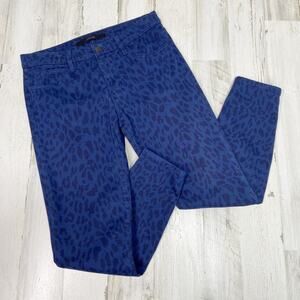 Joe's Jeans The High Water Skinny Jeans Blue Black Leopard Denim Boho Size 28